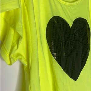 Neon Sequin Heart Top